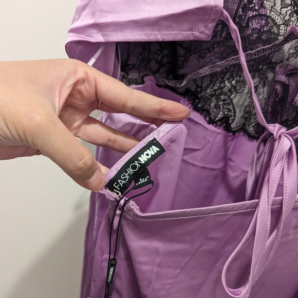 FASHION NOVA - Maya Satin Maxi/Midi Dress - Picture 4 of 9